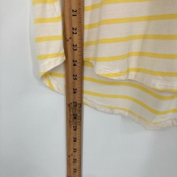 Old Navy Luxe V Neck Jersey Stretch Tee Striped Yellow White Small - Picture 7 of 9